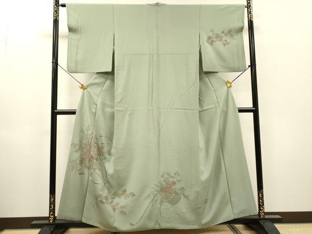 平和屋着物▼中国三大刺繍　スワトウ刺繍　汕頭刺繍　総刺繍　訪問着　花車文　正絹　逸品　DABH7603fe