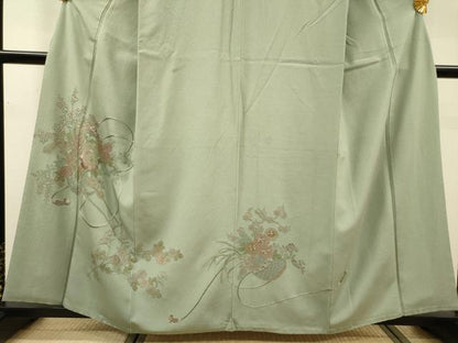 平和屋着物▼中国三大刺繍　スワトウ刺繍　汕頭刺繍　総刺繍　訪問着　花車文　正絹　逸品　DABH7603fe