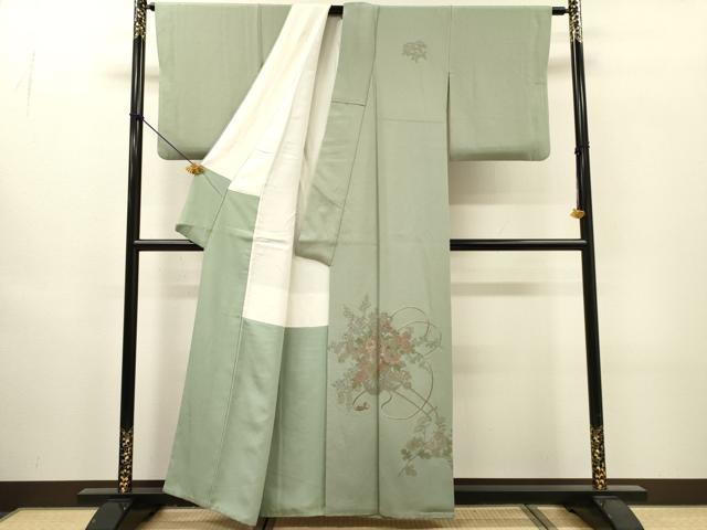 平和屋着物▼中国三大刺繍　スワトウ刺繍　汕頭刺繍　総刺繍　訪問着　花車文　正絹　逸品　DABH7603fe
