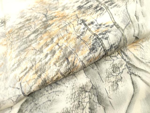平和屋着物▼訪問着　作家物　手描き　渡り橋風景文　暈し染　正絹　逸品　未使用　DABH7608fe