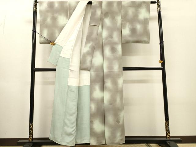 平和屋着物▼上質な小紋　草花地紋　暈し染　正絹　逸品　DABH7612fe