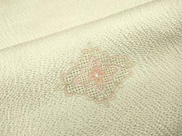 平和屋着物▼中国三大刺繍　スワトウ刺繍　汕頭刺繍　総刺繍　小紋　花菱文　正絹　逸品　DABH7613fe