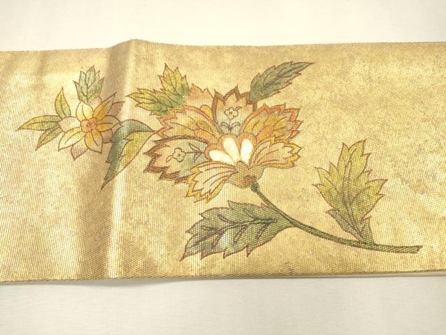 平和屋着物▼つけ帯　螺鈿　更紗花唐草文　金彩　正絹　逸品　DABH7617fe