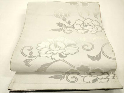 平和屋着物▼両面　太鼓柄京袋帯　総刺繍　陶器花文　金糸　正絹　逸品　DABH7645fe