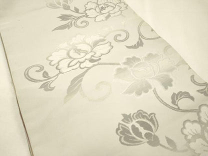 平和屋着物▼両面　太鼓柄京袋帯　総刺繍　陶器花文　金糸　正絹　逸品　DABH7645fe