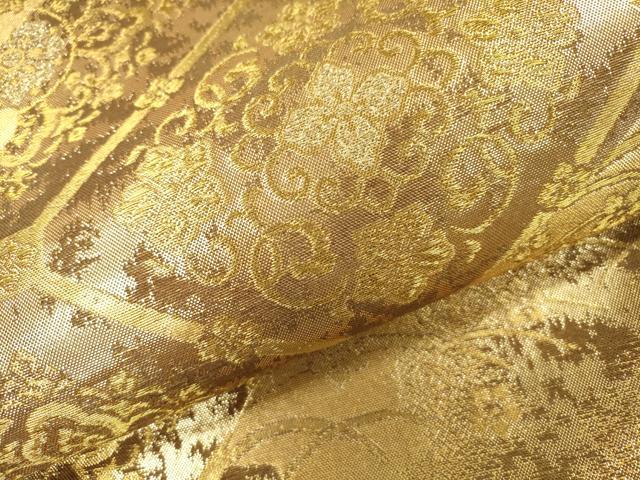 平和屋着物▼佐賀錦　六通柄袋帯　蜀江正倉院花文　金糸　正絹　逸品　DABH7655fe