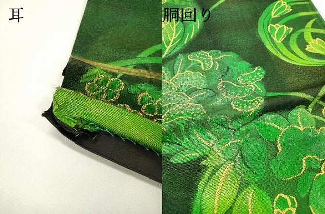 平和屋着物▼六通柄袋帯　花丸文　金銀糸　正絹　逸品　DABH7656fe