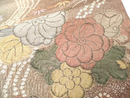 平和屋着物▼六通柄袋帯　纈幡織　辻が花　金糸　正絹　逸品　DABH7668fe