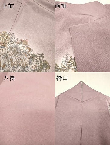平和屋着物▼訪問着　手描き　風景文　暈し染　正絹　逸品　DABH7714fe