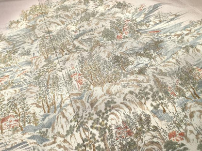 平和屋着物▼訪問着　手描き　風景文　暈し染　正絹　逸品　DABH7714fe
