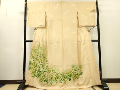 平和屋着物▼訪問着　手描き　草花　暈し染　正絹　逸品　DABH7719fe
