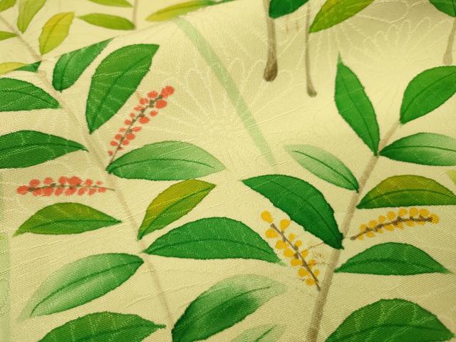 平和屋着物▼訪問着　手描き　草花　暈し染　正絹　逸品　DABH7719fe