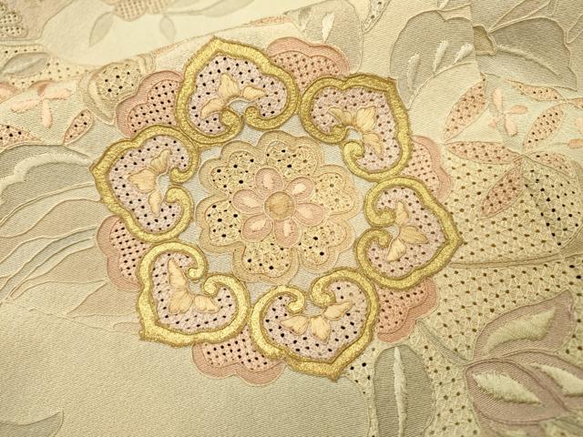 平和屋着物▼中国三大刺繍　スワトウ刺繍　汕頭刺繍　総刺繍　黒留袖　正倉院道長花文　暈し染　金銀彩　正絹　逸品　DABH7723fe