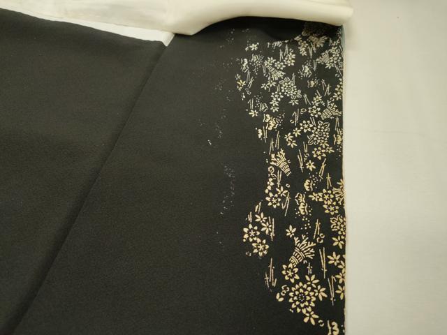 平和屋着物▼中国三大刺繍　スワトウ刺繍　汕頭刺繍　総刺繍　黒留袖　正倉院道長花文　暈し染　金銀彩　正絹　逸品　DABH7723fe