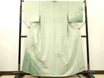 平和屋着物▼中国三大刺繍　スワトウ刺繍　汕頭刺繍　相良刺繍　総刺繍　訪問着　地紙花文　暈し染　正絹　逸品　DABH7726fe
