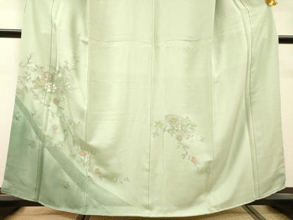 平和屋着物▼中国三大刺繍　スワトウ刺繍　汕頭刺繍　相良刺繍　総刺繍　訪問着　地紙花文　暈し染　正絹　逸品　DABH7726fe