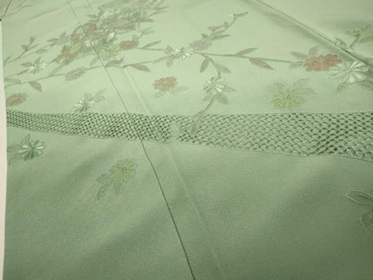 平和屋着物▼中国三大刺繍　スワトウ刺繍　汕頭刺繍　相良刺繍　総刺繍　訪問着　地紙花文　暈し染　正絹　逸品　DABH7726fe