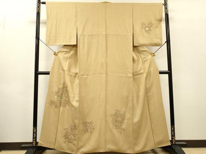 平和屋着物▼中国三大刺繍　スワトウ刺繍　汕頭刺繍　訪問着　飾花文　正絹　逸品　DABH7730fe