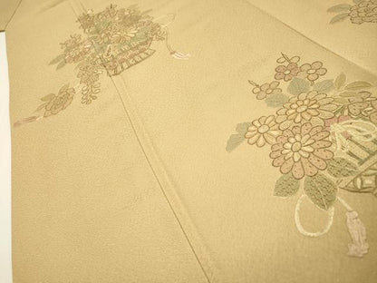 平和屋着物▼中国三大刺繍　スワトウ刺繍　汕頭刺繍　訪問着　飾花文　正絹　逸品　DABH7730fe