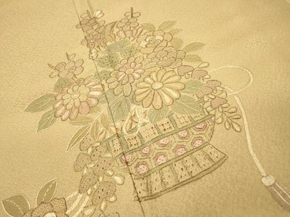 平和屋着物▼中国三大刺繍　スワトウ刺繍　汕頭刺繍　訪問着　飾花文　正絹　逸品　DABH7730fe