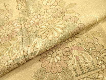 平和屋着物▼中国三大刺繍　スワトウ刺繍　汕頭刺繍　訪問着　飾花文　正絹　逸品　DABH7730fe
