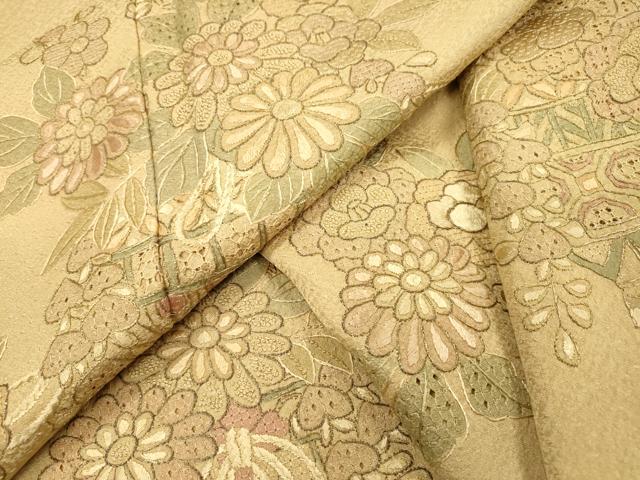 平和屋着物▼中国三大刺繍　スワトウ刺繍　汕頭刺繍　訪問着　飾花文　正絹　逸品　DABH7730fe
