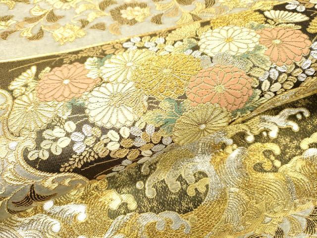 平和屋着物▼六通柄袋帯　唐織　麗華聚宝紋　金銀糸　引箔　正絹　逸品　DABH7744fe