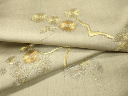平和屋着物▼太鼓柄袋帯　総刺繍　枝花　金銀糸　正絹　逸品　DABH7752fe