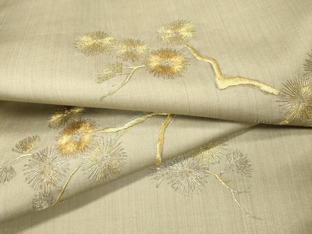 平和屋着物▼太鼓柄袋帯　総刺繍　枝花　金銀糸　正絹　逸品　DABH7752fe