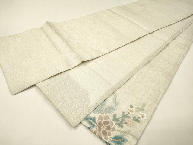 平和屋着物＊夏物　絽刺し　区限刺繍　総刺繍　太鼓柄袋帯　花丸文　金銀糸　正絹　逸品　DABH7760fe