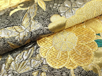 平和屋着物▼六通柄袋帯　ふくれ織　九百錦　辻が花　金銀糸　正絹　逸品　DABH7764fe