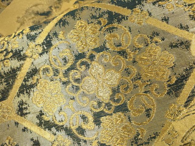 平和屋着物▼佐賀錦　六通柄袋帯　天井正倉院花文　金糸　正絹　逸品　DABH7784fe