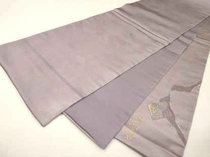 平和屋着物▼太鼓柄袋帯　総刺繍　道長女人文　金銀糸　引箔　正絹　逸品　DABH7811fe