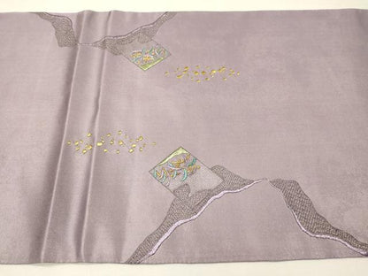 平和屋着物▼太鼓柄袋帯　総刺繍　道長女人文　金銀糸　引箔　正絹　逸品　DABH7811fe