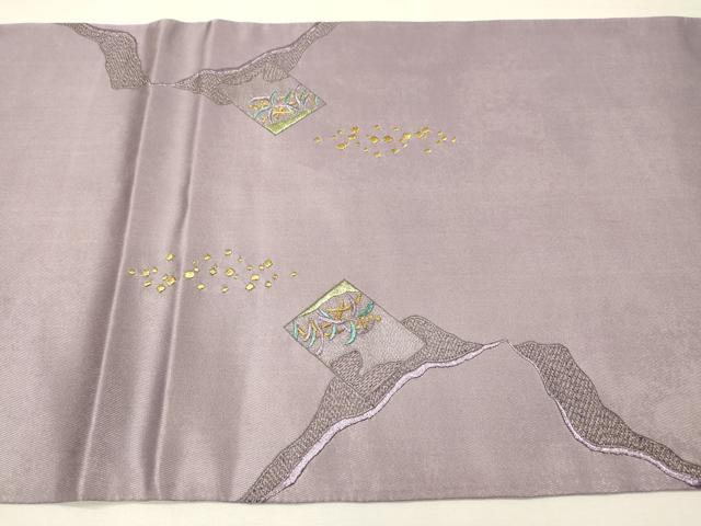 平和屋着物▼太鼓柄袋帯　総刺繍　道長女人文　金銀糸　引箔　正絹　逸品　DABH7811fe