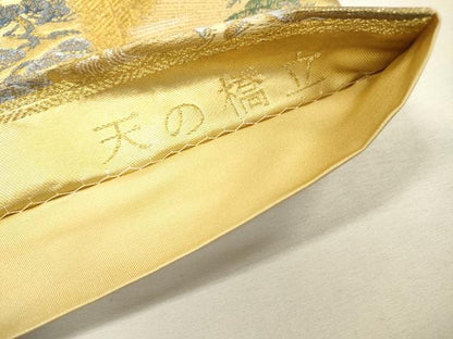 平和屋着物▼六通柄袋帯　唐織　天の橋立　金銀糸　正絹　逸品　DABH7817fe