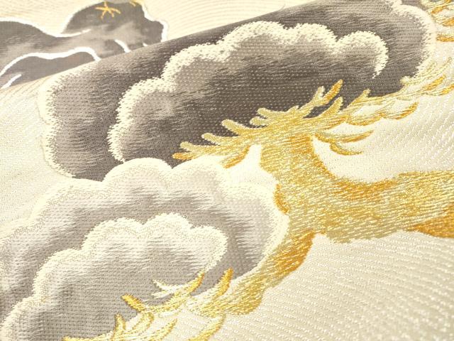 平和屋着物▼六通柄袋帯　唐織　松　休み鳥　金銀糸　正絹　逸品　DABH7835fe