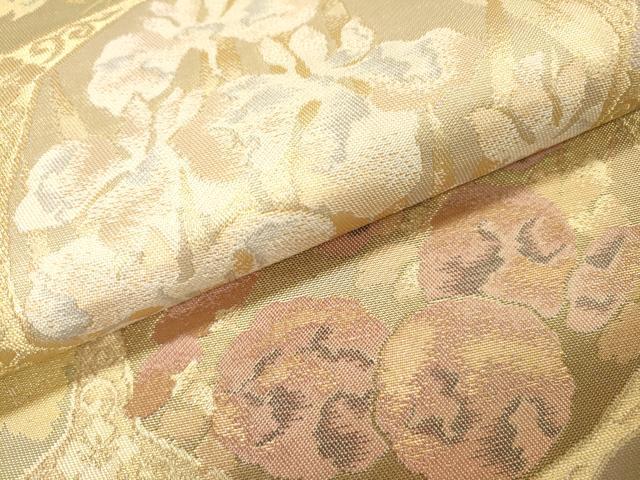 平和屋着物▼六通柄袋帯　亀甲花文　金糸　正絹　逸品　未使用　DABH7848fe