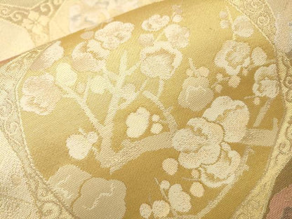 平和屋着物▼六通柄袋帯　亀甲花文　金糸　正絹　逸品　未使用　DABH7848fe