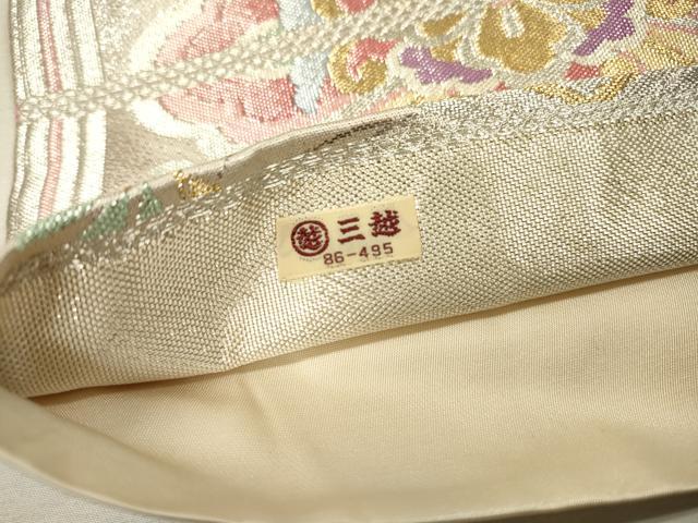 平和屋着物▼六通柄袋帯　亀甲正倉院花文　金銀糸　三越扱い　正絹　逸品　DABH7906fe