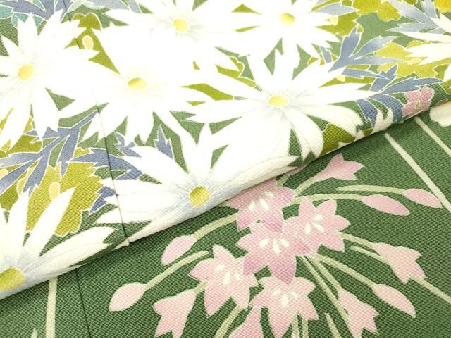 平和屋着物●十日町友禅作家　一梗　訪問着　草花　正絹　逸品　DABH7916fe