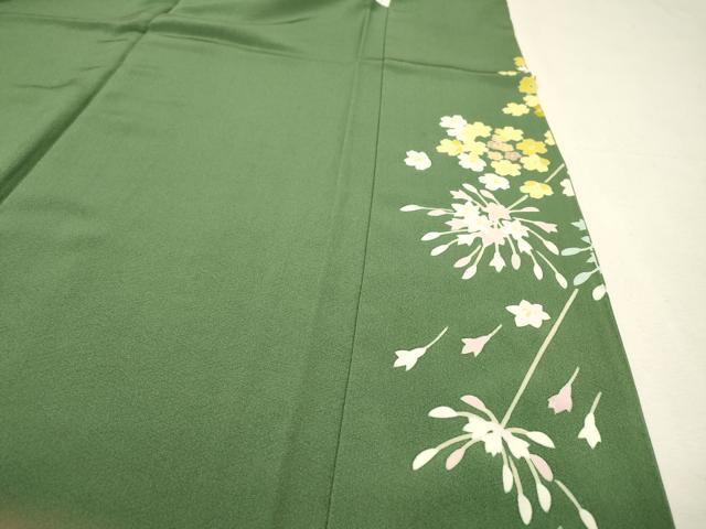 平和屋着物●十日町友禅作家　一梗　訪問着　草花　正絹　逸品　DABH7916fe