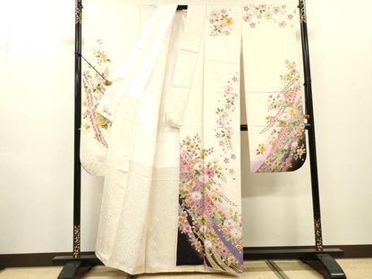 平和屋着物●豪華振袖　絞り　辻が花　暈し染　金彩　銀通し地　やまと誂製　正絹　逸品　DABH7918fe