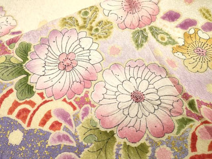 平和屋着物●豪華振袖　絞り　辻が花　暈し染　金彩　銀通し地　やまと誂製　正絹　逸品　DABH7918fe