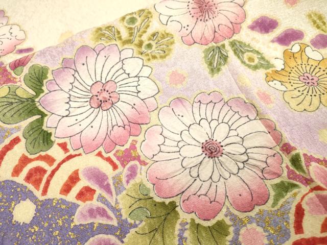 平和屋着物●豪華振袖　絞り　辻が花　暈し染　金彩　銀通し地　やまと誂製　正絹　逸品　DABH7918fe