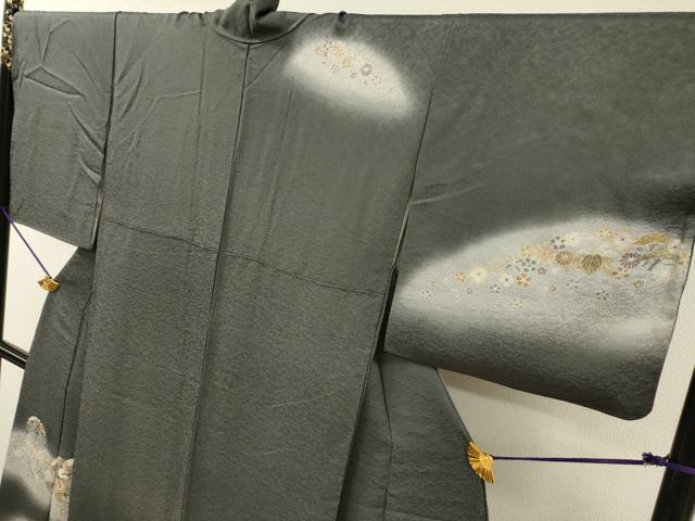平和屋着物●訪問着　駒刺繍　宝尽くし飛鳥花丸文　暈し染　金彩　正絹　逸品　DABH7922fe