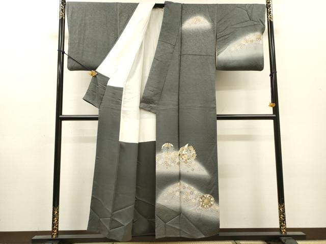 平和屋着物●訪問着　駒刺繍　宝尽くし飛鳥花丸文　暈し染　金彩　正絹　逸品　DABH7922fe
