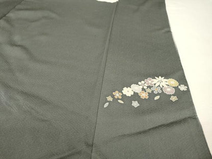 平和屋着物●訪問着　駒刺繍　宝尽くし飛鳥花丸文　暈し染　金彩　正絹　逸品　DABH7922fe