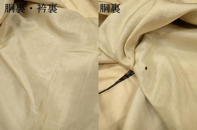 平和屋着物●本場大島紬　龍郷絣　花菱文　正絹　逸品　DABH7925fe