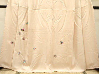 平和屋着物●訪問着　刺繍　花毬文　金彩　正絹　逸品　未使用　DABH7929fe